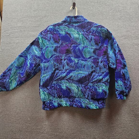 American Designer Style Las Vegas BOMBER Jacket Size L Full Ziip Oversized 80s - Picture 3 of 6